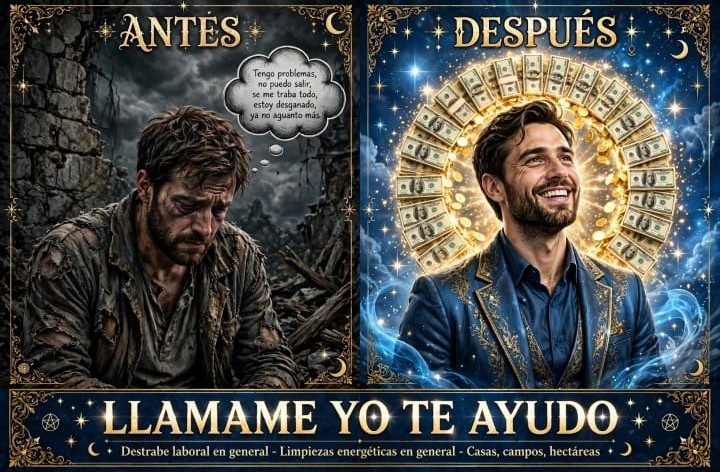 Destrabe laboral y limpiezas energéticas, antes y después. Llamame, yo te ayudo. Cecilia